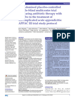 A Randomised Placebo-Controlled Comparing Antibiotic Treatment Uncomplited Acute Appendicitis