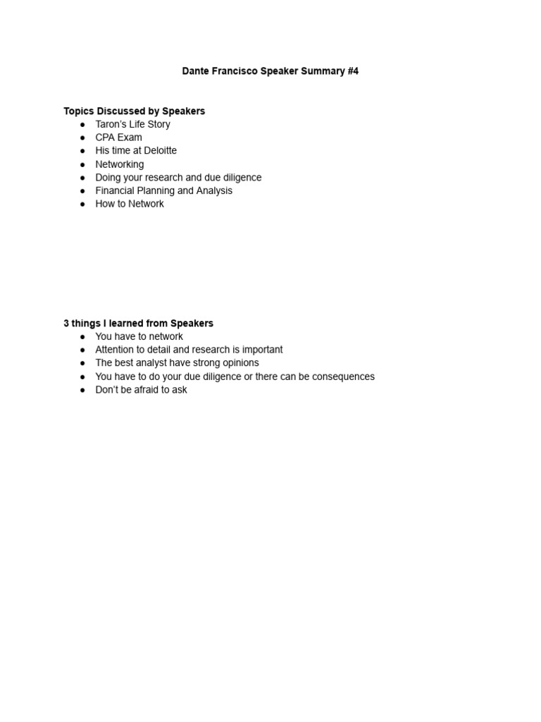 Speaker Summary 4 PDF