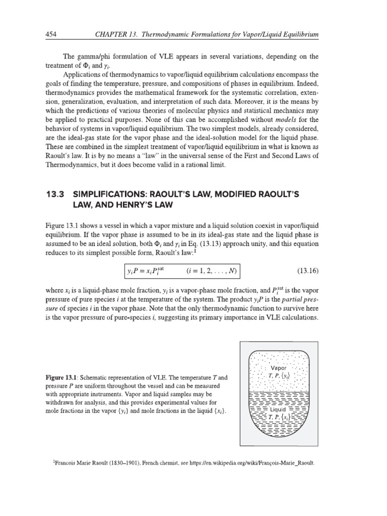Raoult's Law-Modified Raoult's Law and Henry's Law | PDF