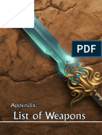 SCION 2e - Divine Armory - List of Weapons