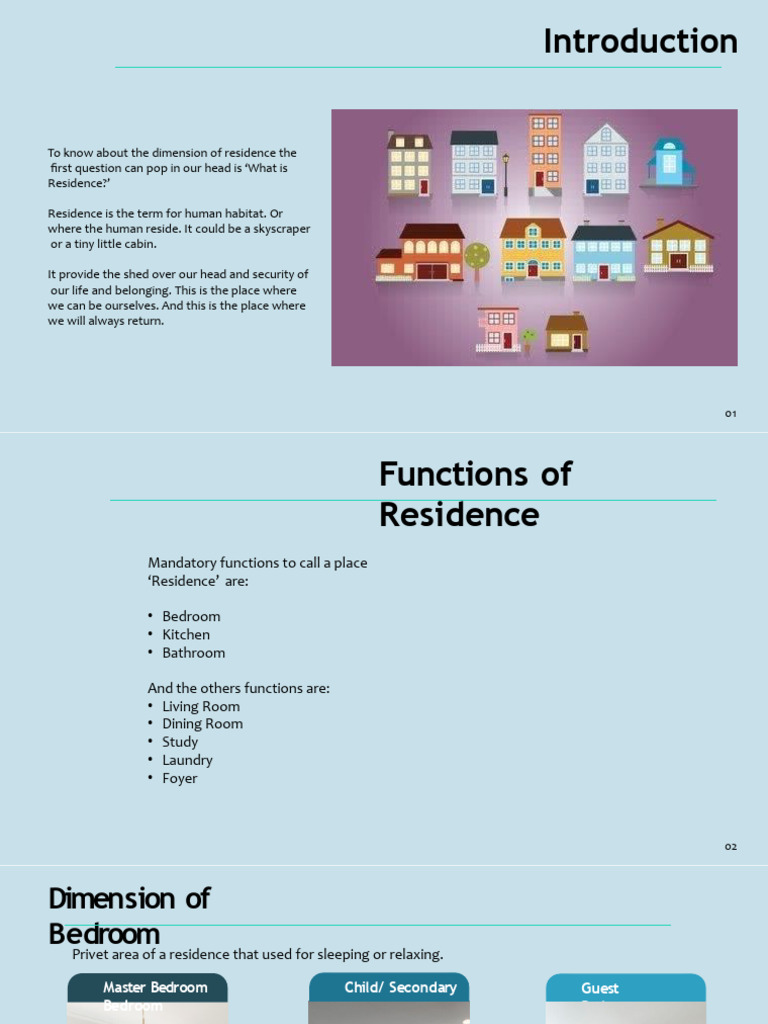 Dimensions and Functions of Residences | PDF | Lighting | Interior Design