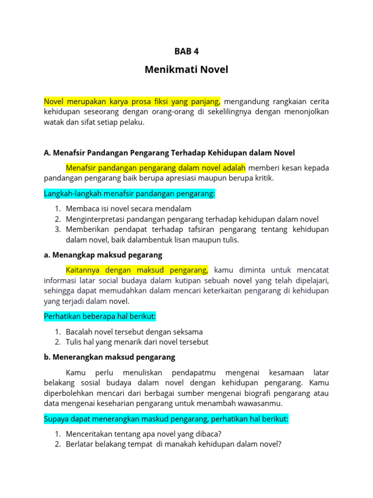 BAB 4 Menikmati Novel | PDF