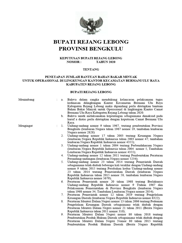 Contoh SK BBM | PDF