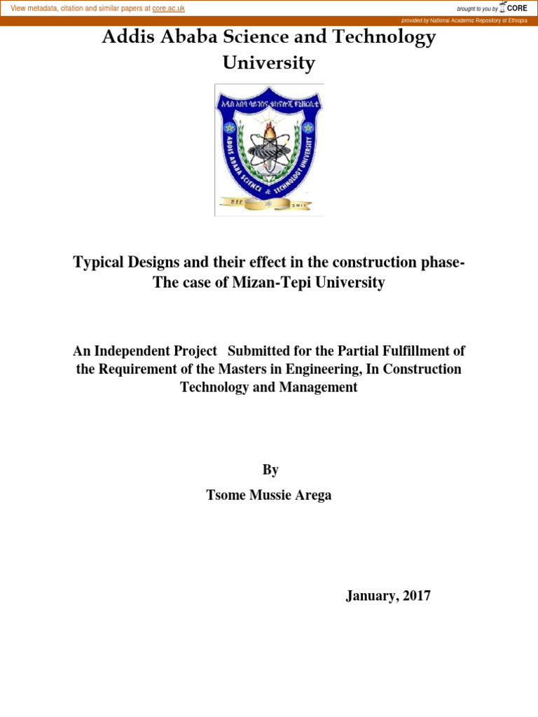 Addis Ababa Science and Technology University | PDF | Wound ...