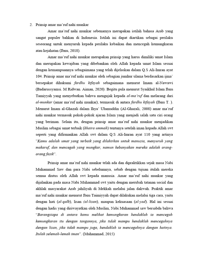 Prinsip Amar Ma'Ruf Nahi Mungkar | PDF