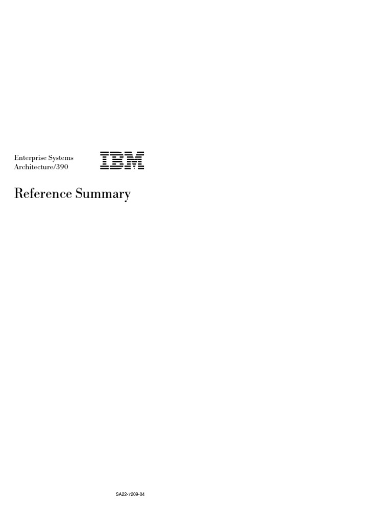 Enterprise Systems Architecture 390 Reference Summary | PDF | Assembly ...