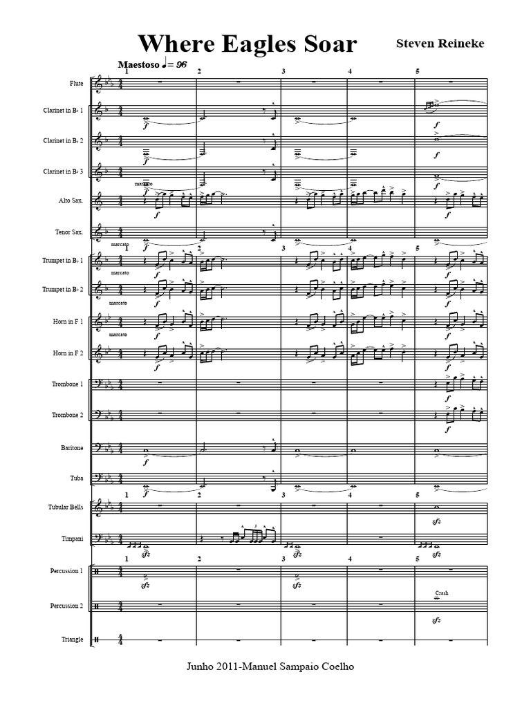 Where Eagles Sore」Steven Reinekeスコア 吹奏楽