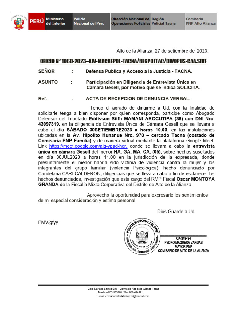 Oficio Defensa Publica 2023 1 Pdf Derechos Humanos Justicia