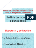 Literatura Española Contemporánea Sobre La Inmigración Clandestina