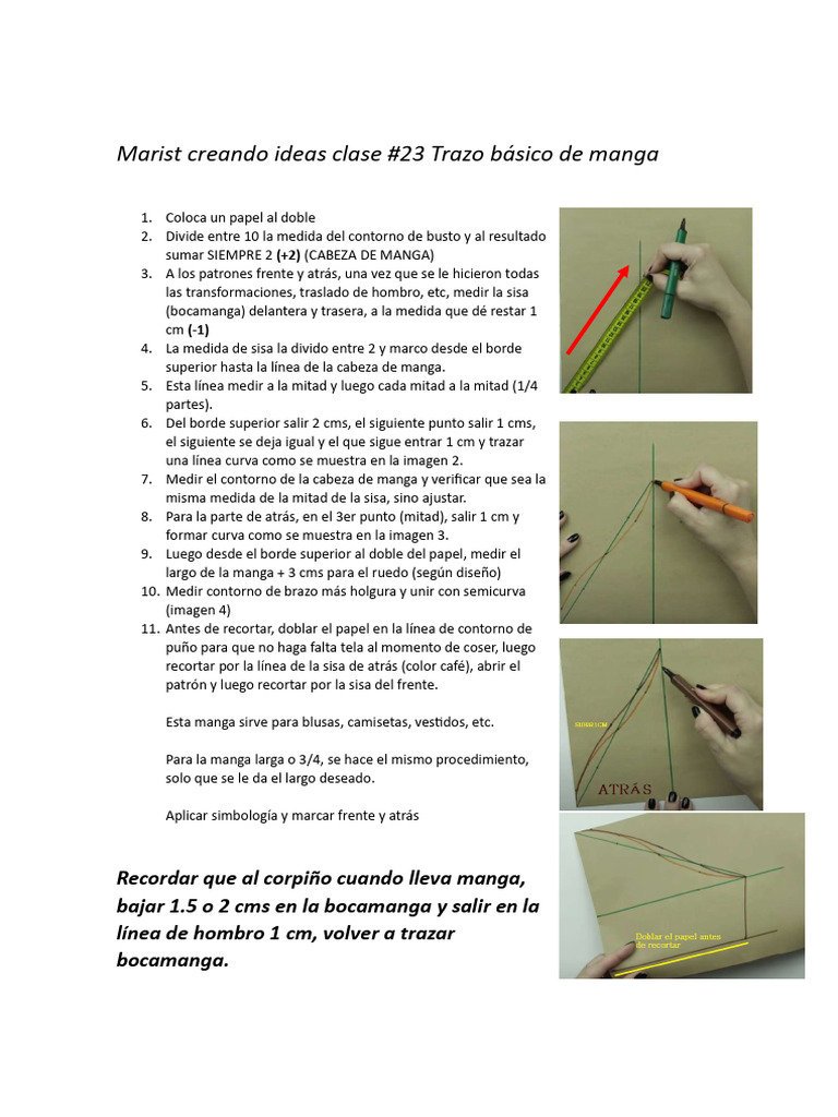 Marist creando ideas clase 23 Trazo básico de manga PDF