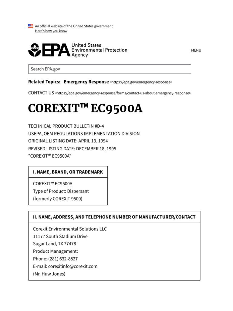 COREXIT™ EC9500A _ US EPA PDF
