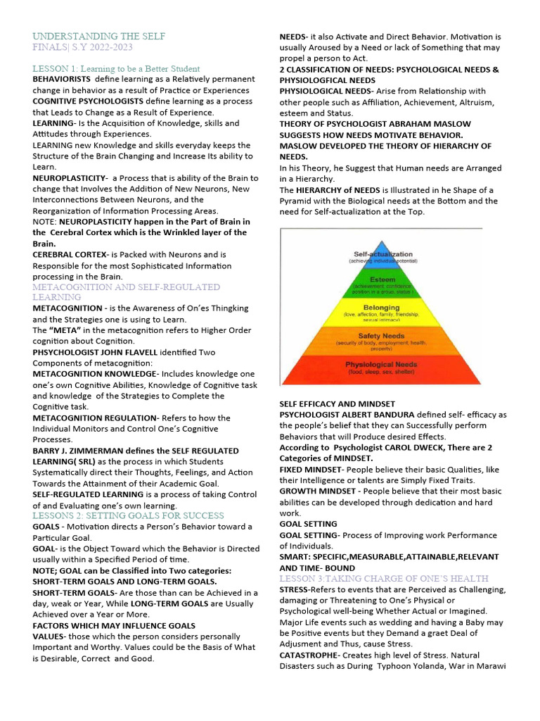 Strategies for Effective Learning and Self-Care | PDF
