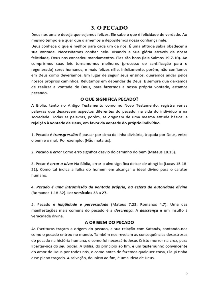 Estudo 3 - O Pecado | PDF