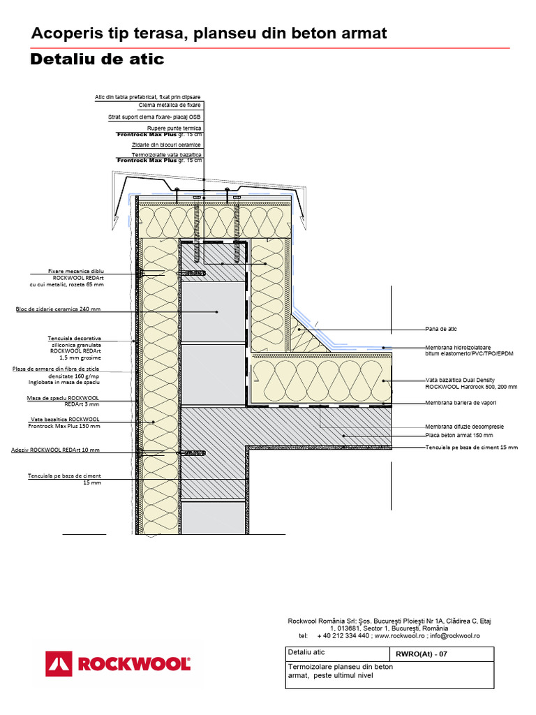Rockwool - Rwroat 07 Detaliu de Atic Termoizolatie Planseu Din Beton ...
