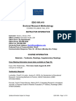 EDCI 695.410 Doctoral Research Methodology: Instructor Information