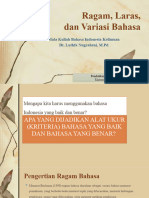Ragam, Laras, Dan Variasi Bahasa Indonesia