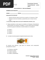 Prueba Ciencias Parte 1 Alimentos