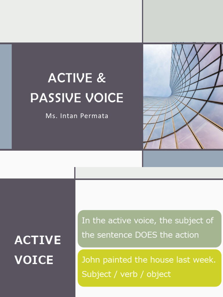 Active and Passive Voice | PDF