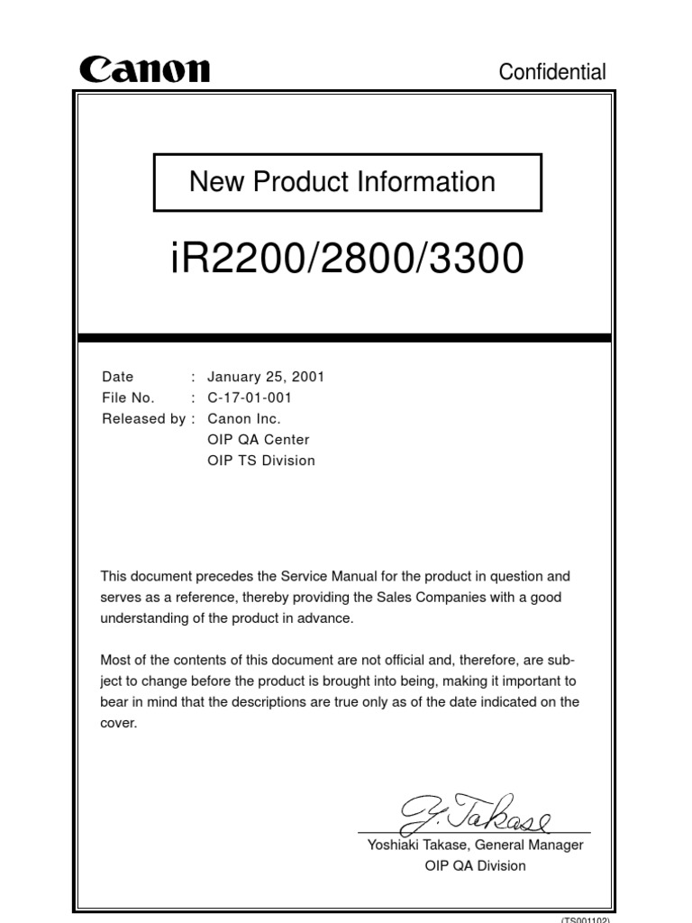 Canon iR2200 iR2800 iR3300 Service Manual[1] | Image Scanner | Direct  Current