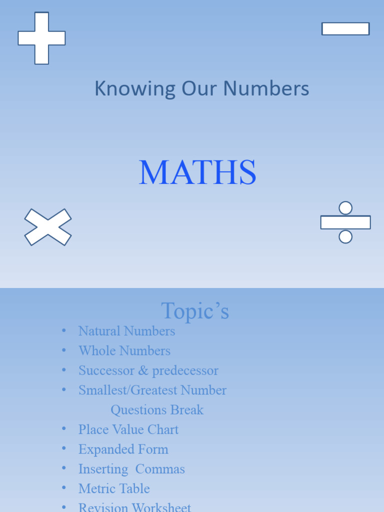 Knowing Our Numbers | PDF