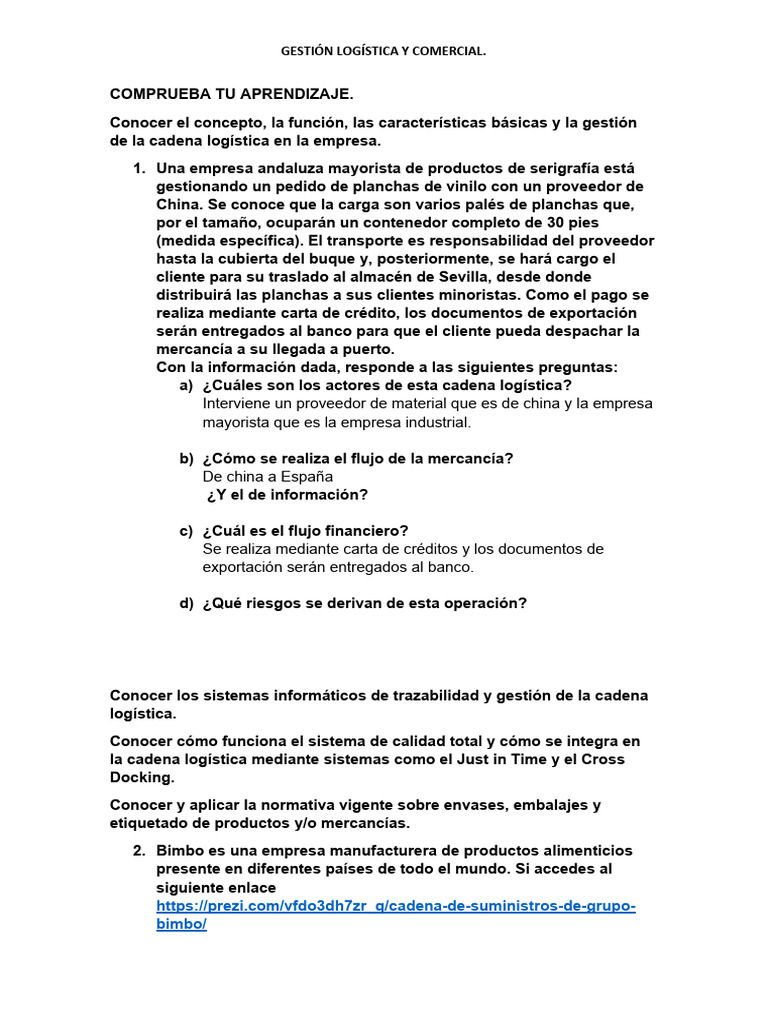 Gestión Logística y Comercial Eficiente | PDF