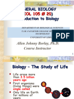 General Biology (BIOL 105 Ø 20) Introduction To Biology