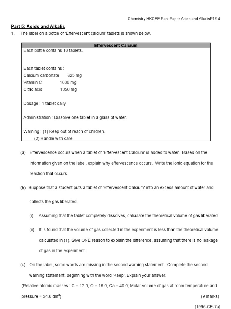 Past Paper_Acids and Alkalis_LQ Titration Magnesium