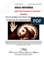 Cantos para Missa Do Dia 29.09.2023 - NOVENA - Comunidade São Francisco de Assis - Final