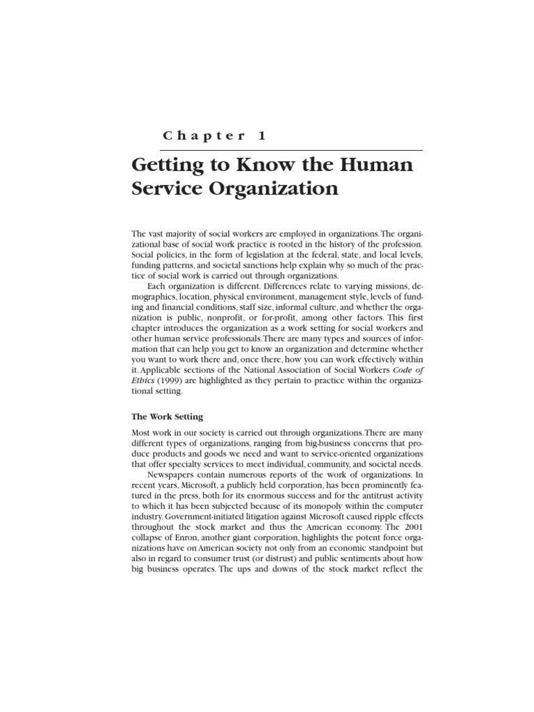 Understanding Human Service Organizations | PDF | Social Work | Employment