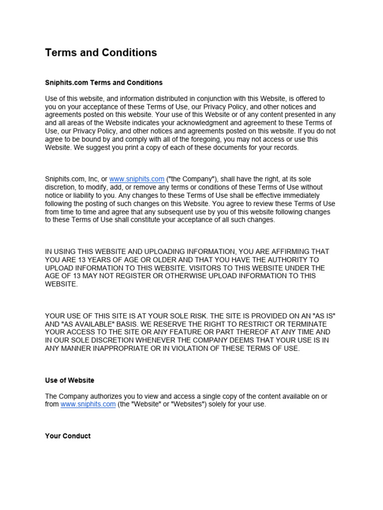 Terms and Conditions PDF