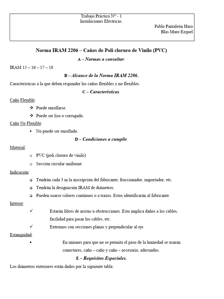 Norma IRAM 2206: Caños de PVC | PDF