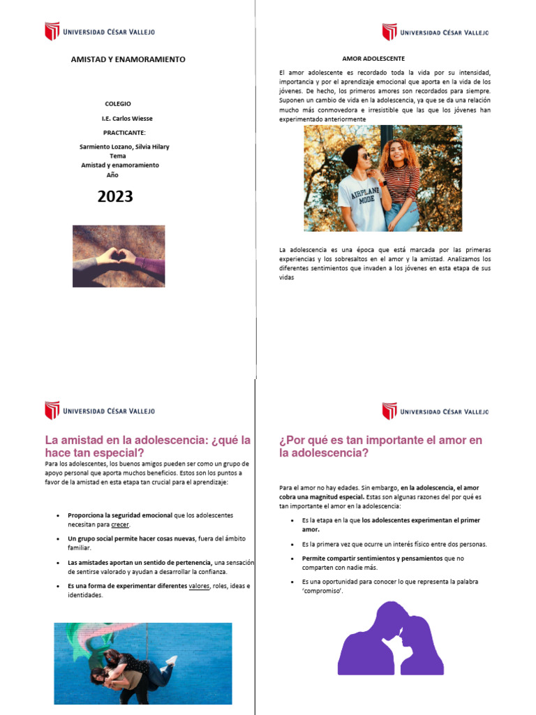 Amistad y amor en la adolescencia | PDF
