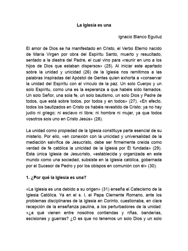 La Unidad de la Iglesia en Cristo | PDF