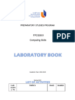 Fpcs0001 Lab Book