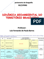 Aula de Geologia - Geodinâmica Ambiental Do Território Brasileiro