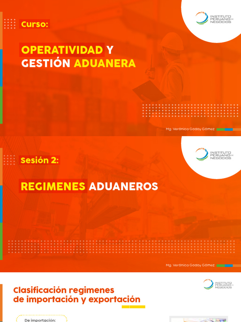 Sesion 2 Operatividad Y Gestion Aduanera Pdf Aduana Exportaciones