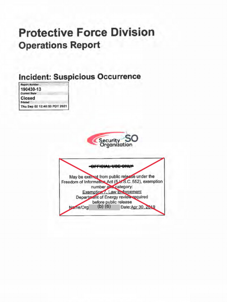 PFD Operations Report #190430-13 | PDF