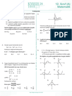 Sınıf (A) Matematik: Fonksiyonlar