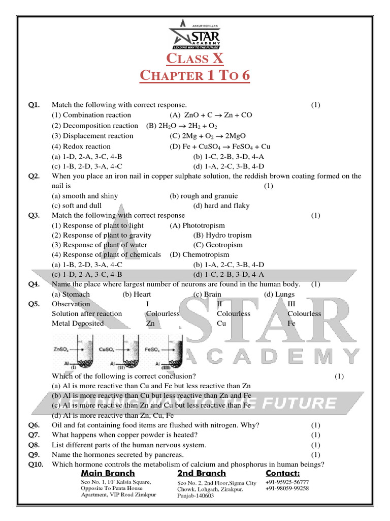 Class 10th Chapter Number 1 Solution