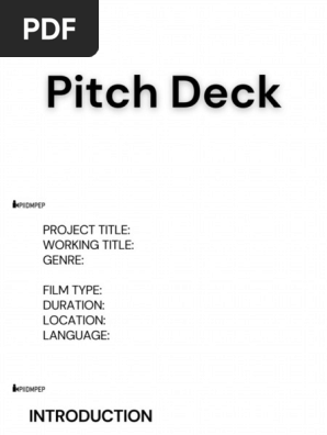 Pitch-Deck for movies