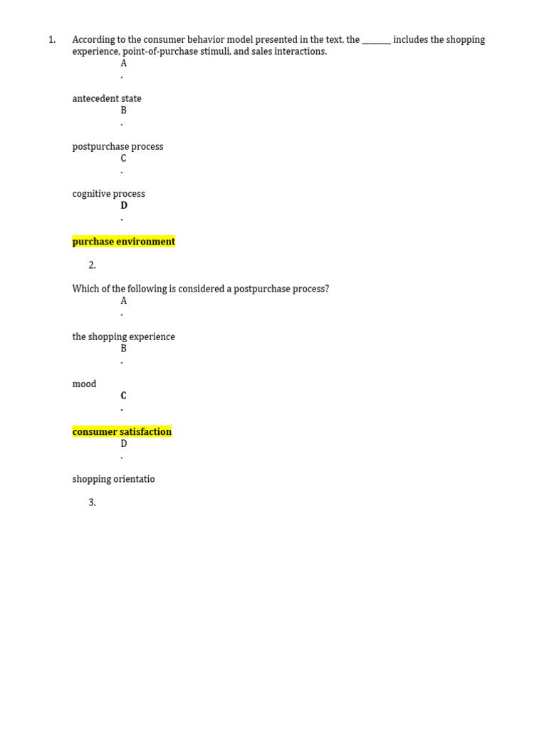 100 Consumer Behavior Questions | PDF | Attitude (Psychology) | Behavior
