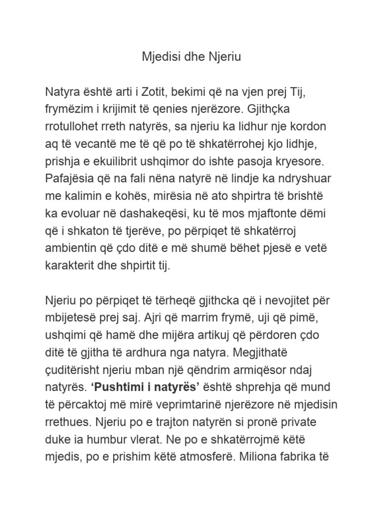 Mjedisi Dhe Njeriu | PDF
