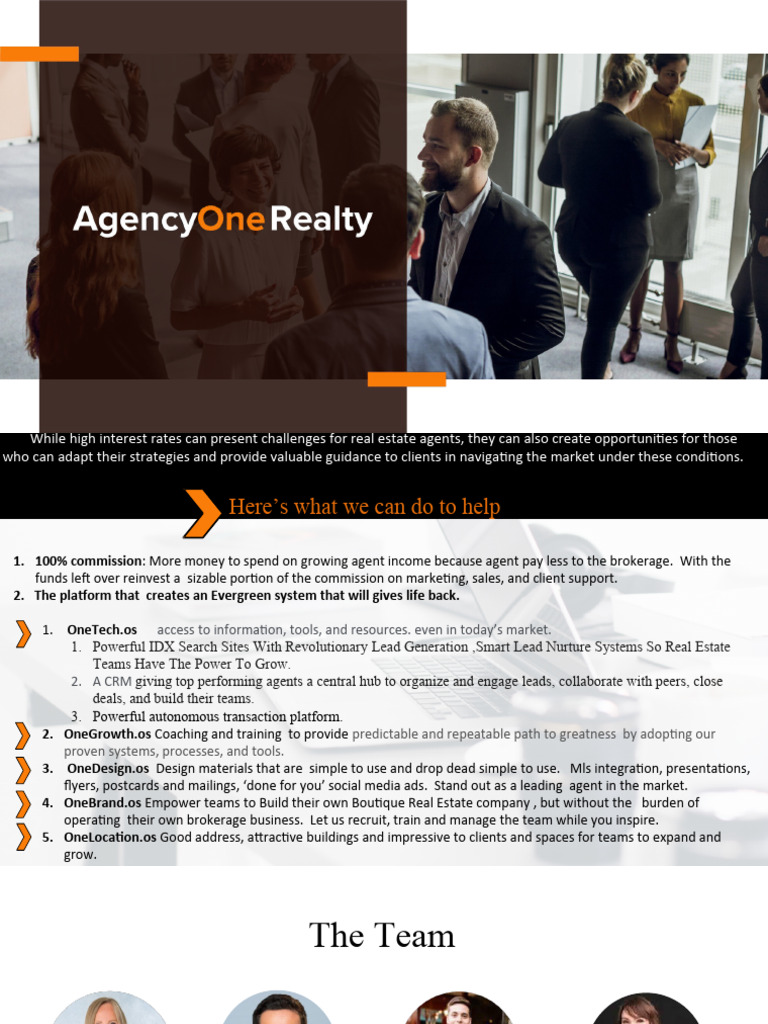 Agencyone Realty Pitch Deck 6.0 PDF Business Economies