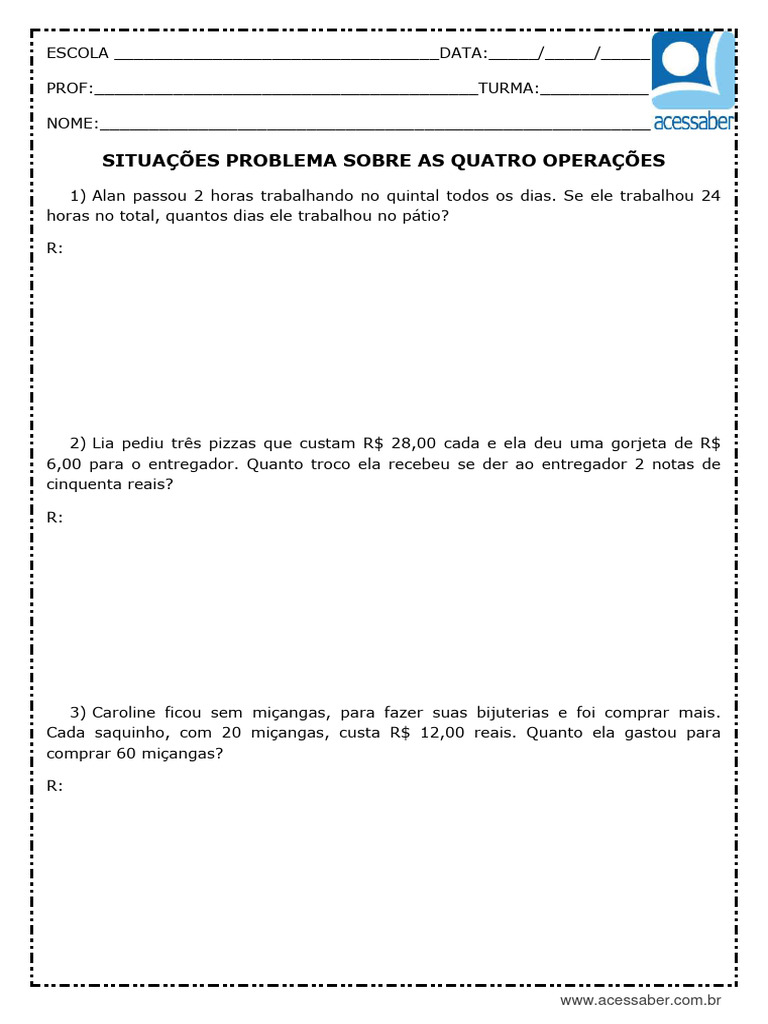 9 - Atividade-De-Matematica-Situacoes-Problema-As-Quatro-Operacoes-4 ...