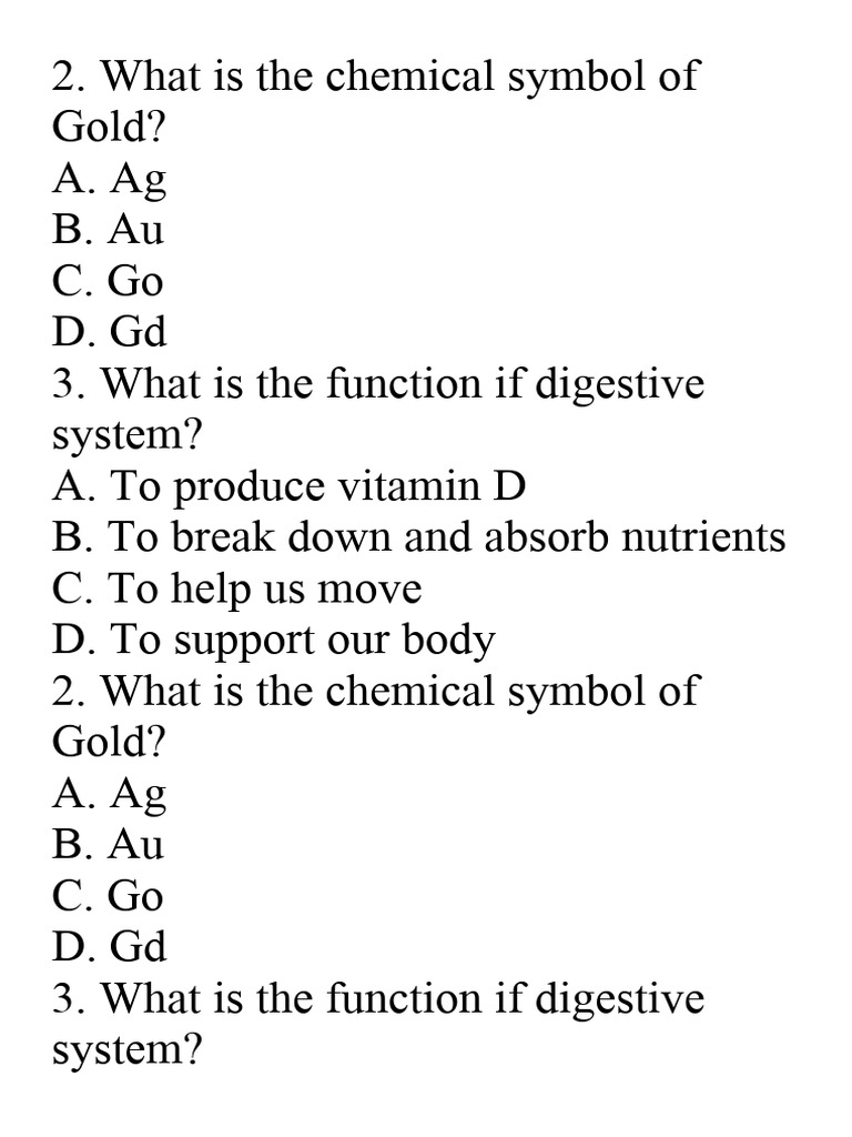 Grade 9 Science Quiz Bowl PDF