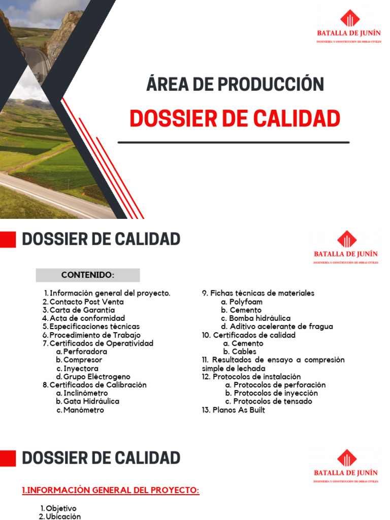 Dossier de Calidad en Producción | PDF