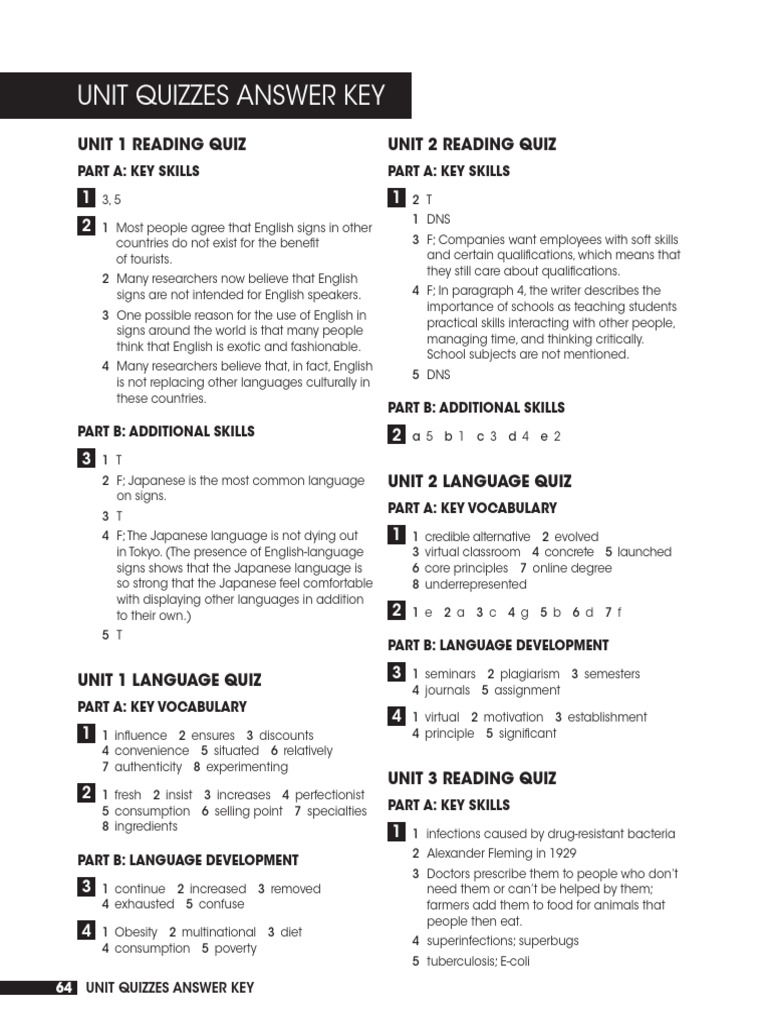 Ouizzes Answer Key | PDF