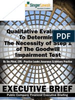 Oct 2011: Qualitative Evaluation To Determine The Necessity of Step 1 of The Goodwill Impairment Test