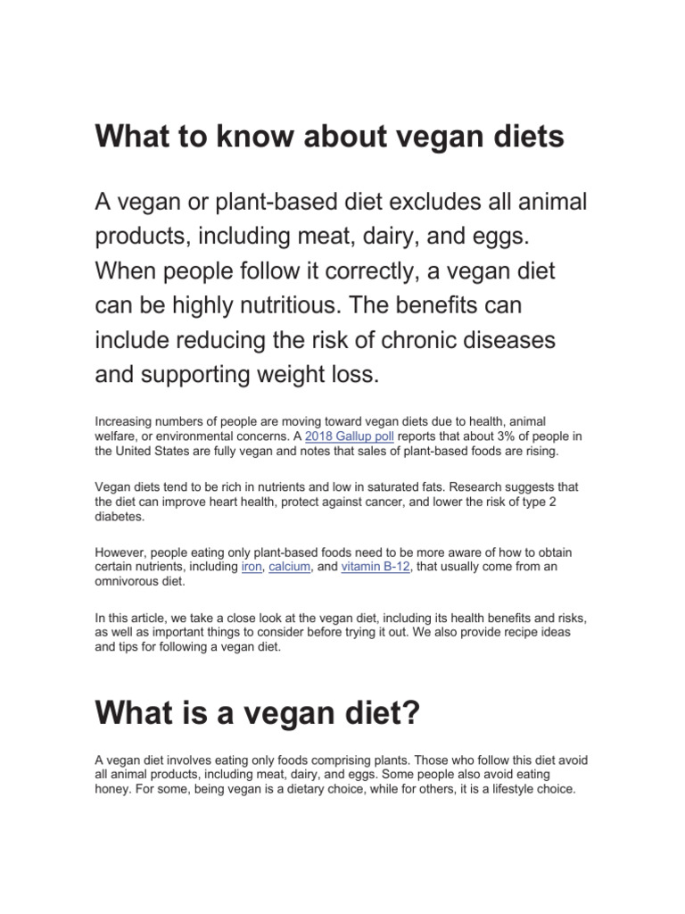 Essential Guide to Vegan Diets | PDF