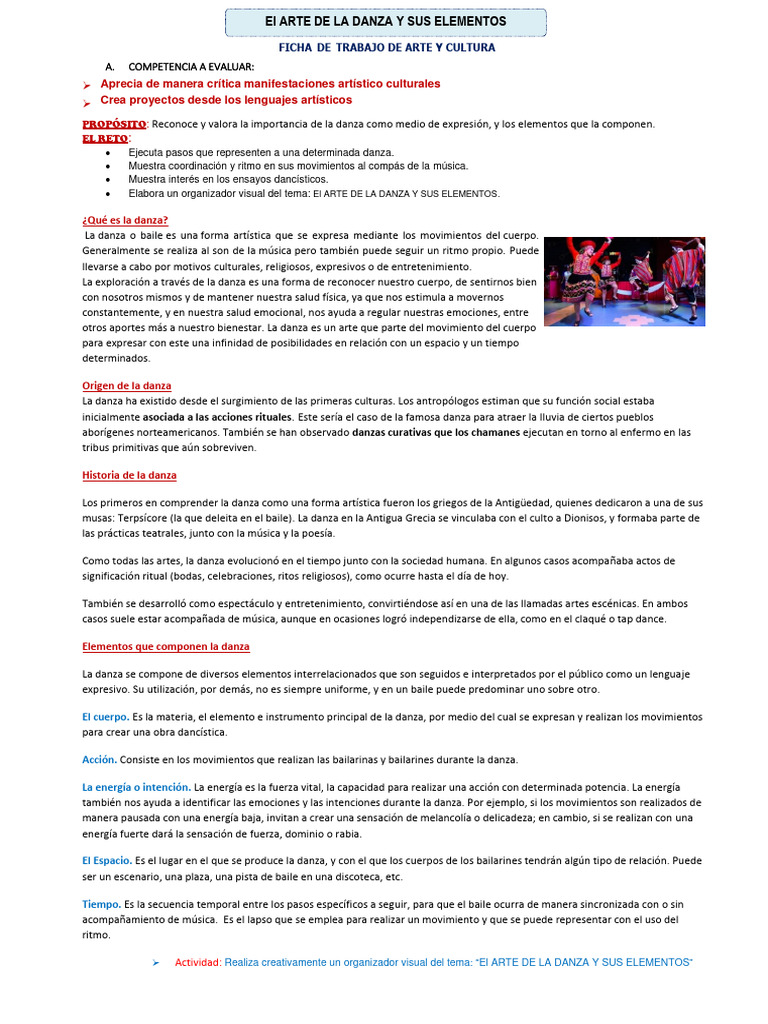 Explorando la Danza y sus Elementos | PDF | Bailes | Las artes escénicas